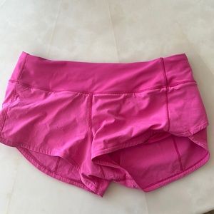 SONIC PINK SPEED UP LULUEMON SHORTS